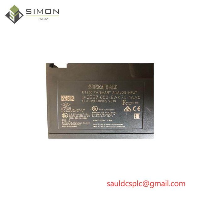 SIEMENS 6ES7650-8AK70-1AA0 Analog Input Module: Industrial Precision for Your Control System